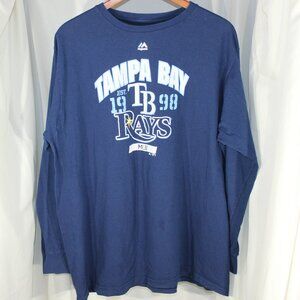 Majestic MLB Tampa Bay Rays Long Sleeve T-Shirt - Size 2XL
